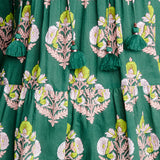 Womens Short Indira Dress || Hunter Green Flower