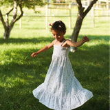 Muslin Floral Dress || Soft Grey