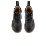 Sidney Brogue Boot || Black Leather