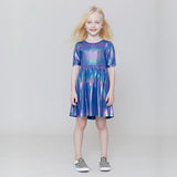 Girls Laurie Dress || Iridescent Blue