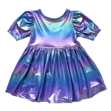 Girls Laurie Dress || Iridescent Blue