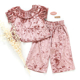 Girls Theodore Pants || Crushed Mauve Velvet