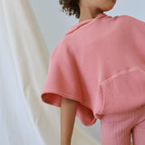 Waffle Sleeveless Hoodie || Coral