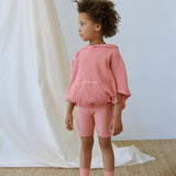 Rib Lettuce-Edge Bike Shorts || Coral