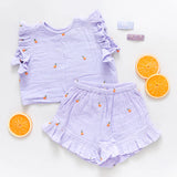 Girls Roey Set || Lavender Oranges
