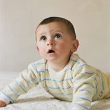 Toweling Stripe Baby Sweatshirt || Blue & Yellow