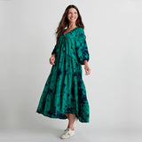 Womens Silk Indira Dress || Jade