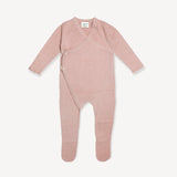 Milan Knit Baby Kimono Footie || Mauve Pink