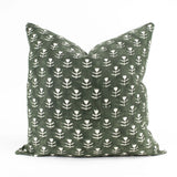 Didi Tulip Block Print Pillow Cover || Agave