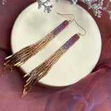 Ombre Tassel Earrings || Violet