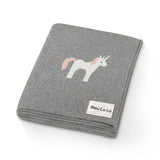 Luxury Cotton Receiving Blanket || Grey Unicorn