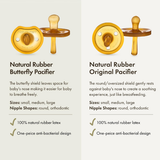 Natursutten's Natural Rubber Orthodontic Pacifier || Butterfly Shield