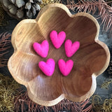 Felted Wool Heart || Rhododendron Pink