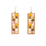 Mosaic Tila & Brass Earrings || Lilac