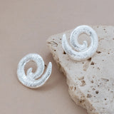 Spiral Stud Earrings || Silver