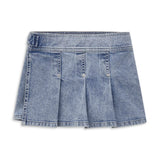 Pleated Denim Skort || Lola