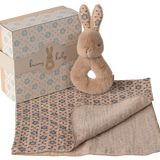 Rabbit Rattle Set || Cream Peach