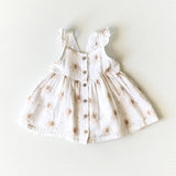 Elephant Ruffle & Button Organic Baby Dress Set