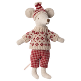 Winter Mouse with Ski Set, Mum || Red