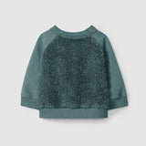 Organic Cotton Coat with Fur || Petrol Blue