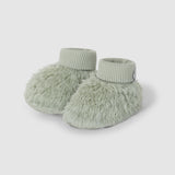 Organic Cotton Fur Booties || Green