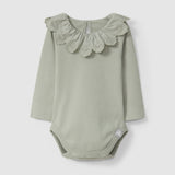 Bodysuit with Ruffled Collar || Green