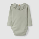 Bodysuit with Ruffled Collar || Green