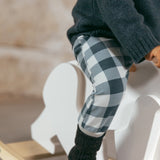 Plaid Pull-Up Pants || Petrol Blue