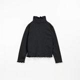 Organic Cotton Mock Turtleneck with Ruffle || Penguin