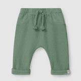 Waffle Weave Pull Up Pants || Green