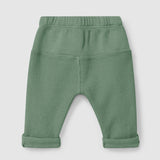 Waffle Weave Pull Up Pants || Green