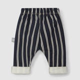 Striped Pull Up Pants || Navy Blue