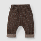 Plaid Pull Up Pants || Brown
