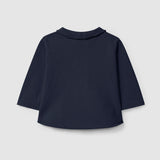 Organic Cotton Long Sleeve Polo Shirt || Navy Blue