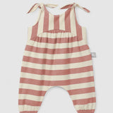 Sleeveless Striped Jumpsuit || Terracota