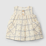 Sleeveless Texture Printed Dress || Indigo