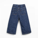 Straight Leg Denim Trousers with Pockets