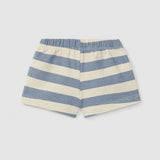 Striped Pull Up Shorts with Pocket || Indigo