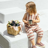 Sleeveless Striped Jumpsuit || Terracota