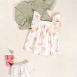 Printed Woven Dress || Tulips