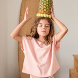 Girls Cropped T-Shirt || Salmon