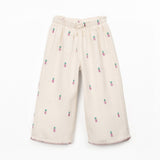 Girls Woven Wide Leg Trousers || Pineapple Print