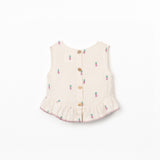 Girls Sleeveless Woven Top || Pineapple Print
