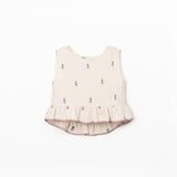Girls Sleeveless Woven Top || Pineapple Print