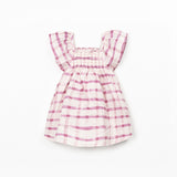 Printed Woven Dress || Purple Plaid