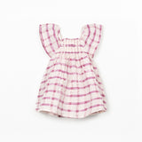 Printed Woven Dress || Purple Plaid