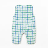 Baby Boys Printed Woven Jumpsuit || Blue Checkered