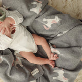 Luxury Cotton Receiving Blanket || Grey Unicorn