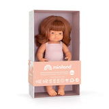 Doll Caucasian Redhead Girl 38cm || Pink Romper