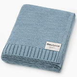 Organic Cotton Luxury Receiving Blanket || Sky Blue